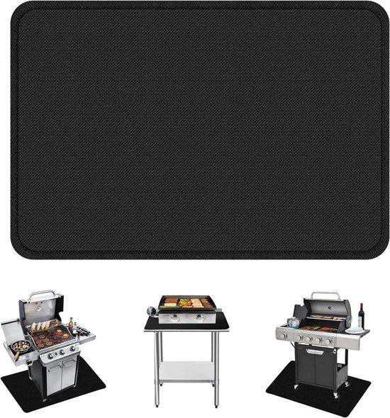 WAN Vuurvaste Onderlaag Zwart - Dubbellaags Glasvezel Grillmat voor Terrasbescherming - 80 x 60 cm