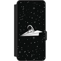 Nivocase Klapphülle für Xiaomi Redmi Note 14 5G Handyhülle aus Kunst Leder NIVOflip schwarz Astronaut Comic (Xiaomi Redmi Note 14 5G), Smartphone Hülle, Schwarz