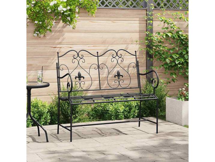 vidaXL Gartenbank 2 -Seater 104 x 54 x 93 cm Stahl Schwarz