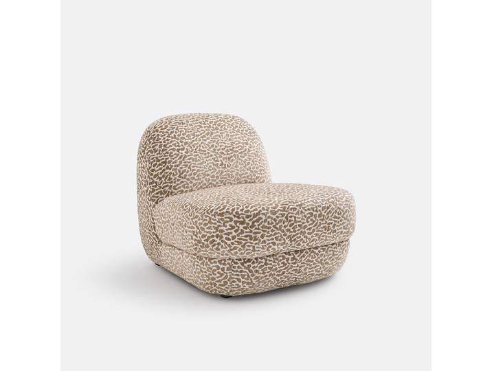 LA REDOUTE Fauteuil lounge compact, tissu bouclette motif léopard, OLTO Marron Léopard