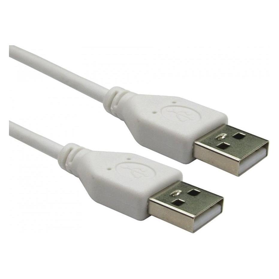Cables Direct CDL 2MTR USB 2.0 A M-M WHITE (2 m, USB 2.0) (99CDL2-0122-WT)