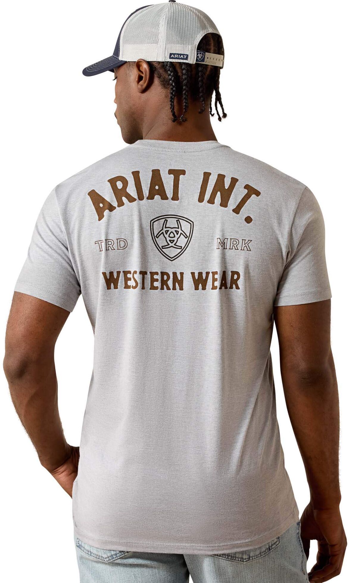 Men's Outline Shop T-Shirt in Pewter, Size: Small by Ariat