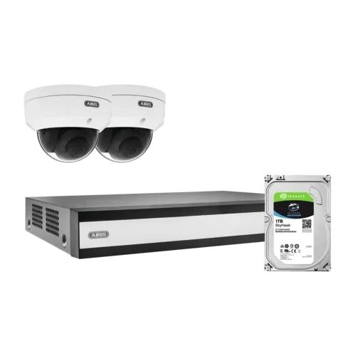 ABUS Security Center PoE-Video-Set: 2 Mini-Dome-Kameras + NVR