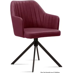 ARMLEHNSTUHL (8er-Set) Durva 58x81x60 Schwarz/Marsala