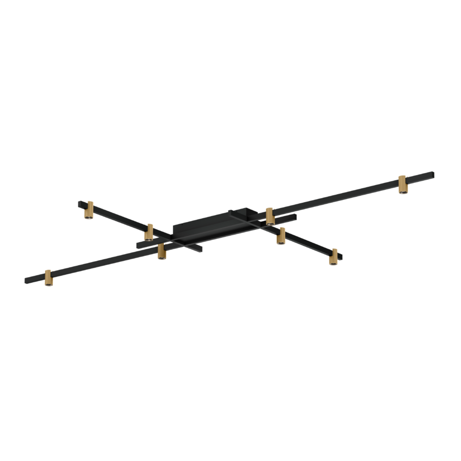 Wever & Ducré LED-Deckenleuchte TRACE GRID CEILING SURF 1.0 - 2700K CH schwarz-champagner 2700K 183364CH3 5404037359912