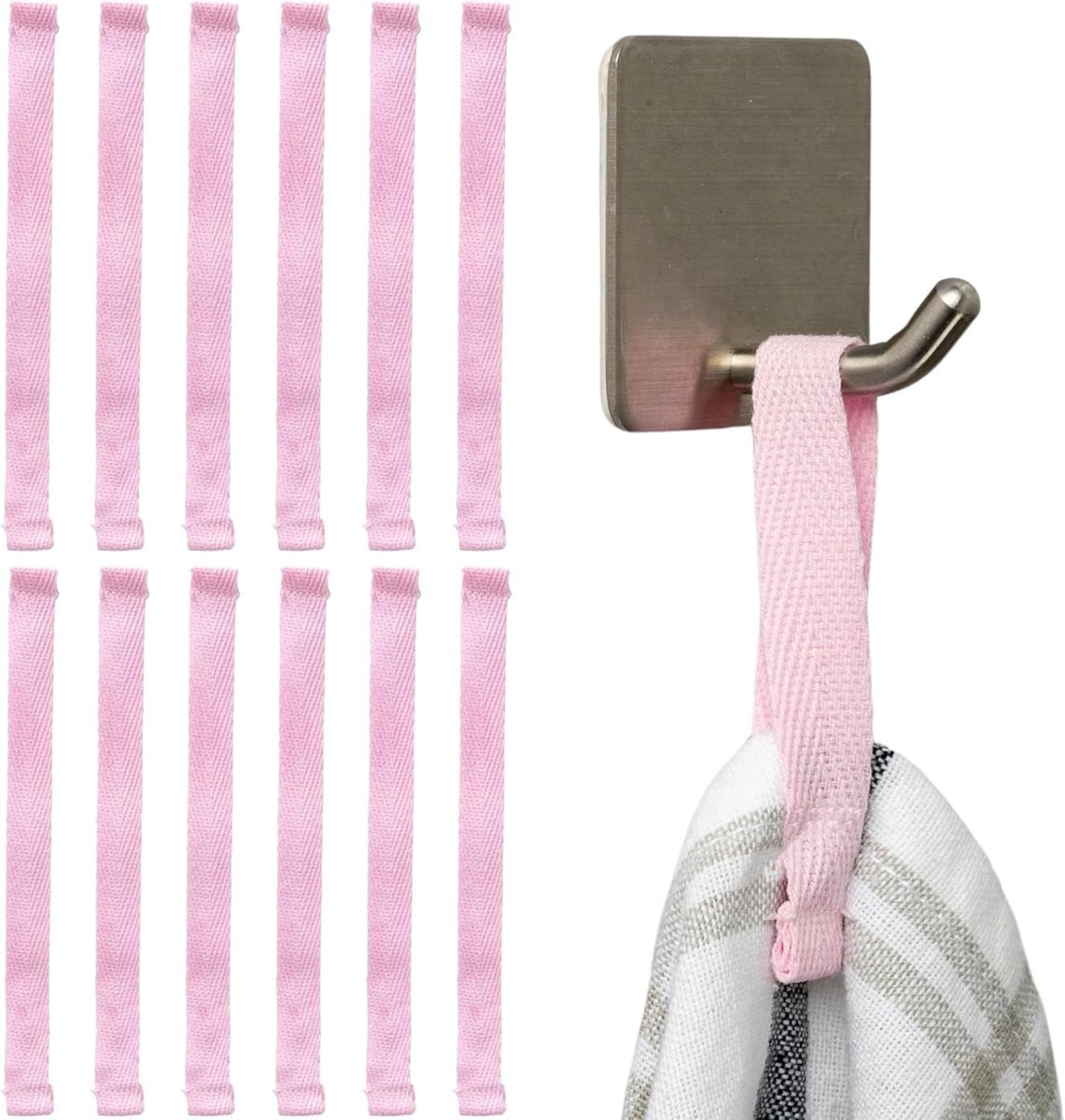 Ophanglus Set Textiel Hangers Lichtroze 150 x 12 mm