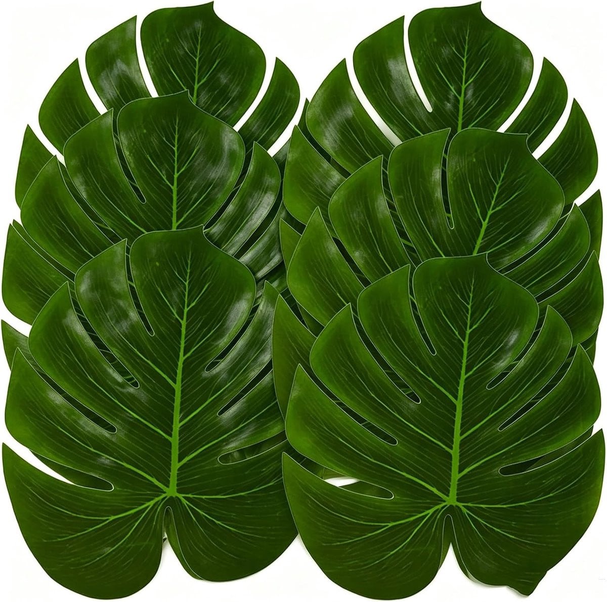 Set van 36 kunstmatige tropische monstera- en palmbladeren voor decoratie - ShopVlot
