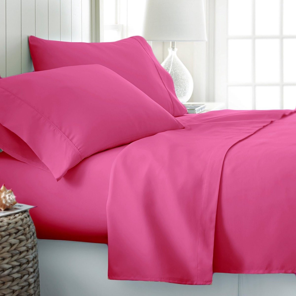 Dekbedovertrek Set 1-Persoons van 100% Egyptisch Katoen - Fuchsia