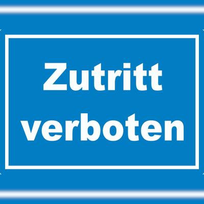 HB-Druck Zutritt verboten Aufkleber weiß-blau A5 (148x210mm)