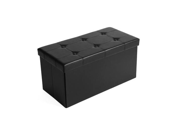 Hansiro Sitztruhe Sitzbank, Schwarz, 38x38x76 cm, Esszimmer, Bänke, Sitzbänke