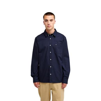 Langarmhemd QUIKSILVER "Smoke Trail Oxford", Herren, Gr. L, blau (schwarz navy), Obermaterial: 100% Baumwolle., Hemden