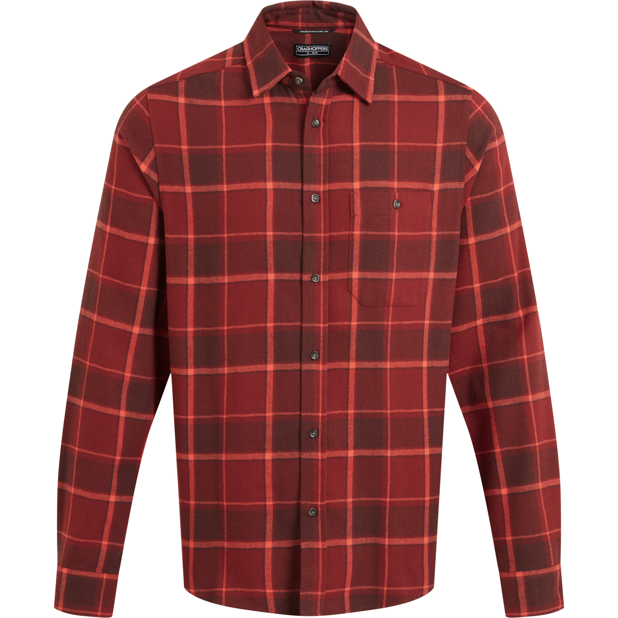 Craghoppers Gable Herren Hemden rot Größe XXL Lifestyle Elastisch