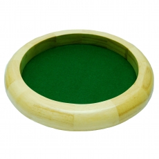 Hotgames Würfelteller - Holz - natur - rund - 30cm - grün - Filz 246696