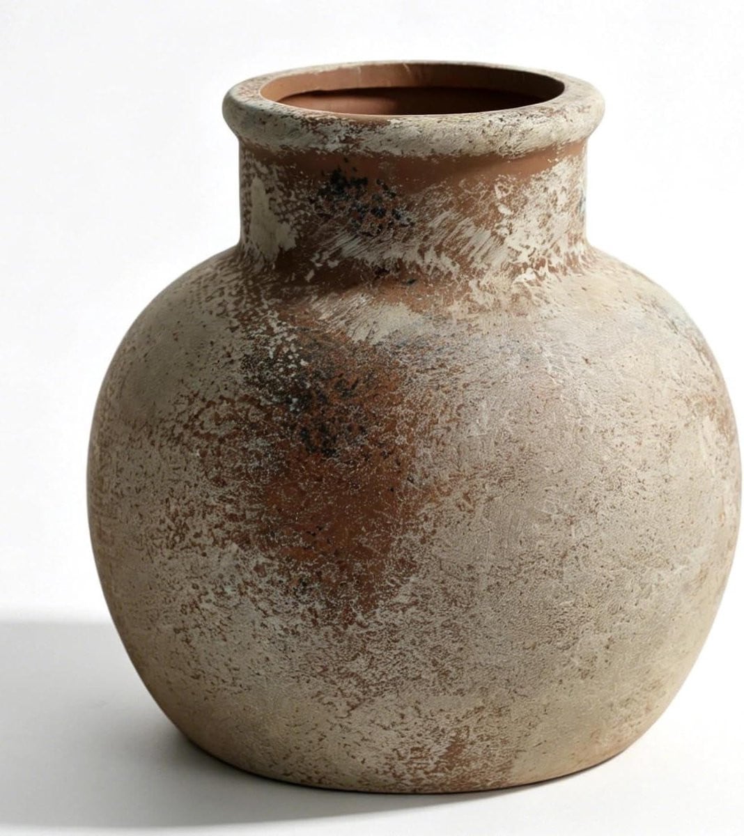 Handgemaakte keramische vaas in terracotta kleur, Hoogte: 14,5 cm