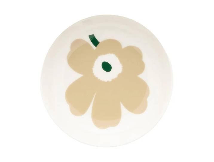 Marimekko Unikko assiette creuse Beige-white-light sand-dark green