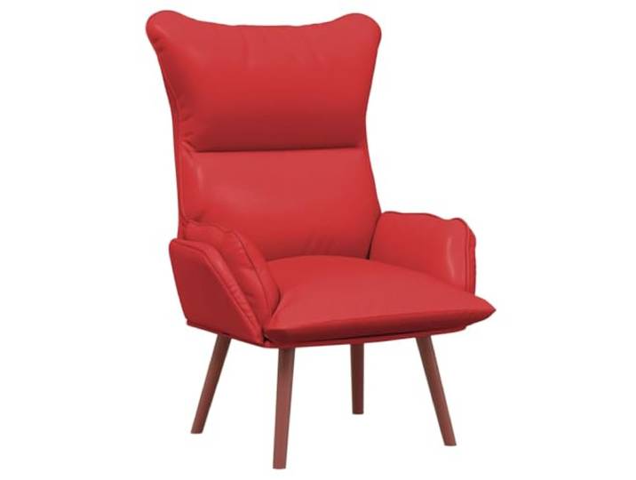 HAQWRDQSG Relaxsessel Rot Kunstleder Polstersessel 69x74x93 cm Gemütlicher Fernsehstuhl aus Kunstleder mit Massivholzbeinen für Wohnzimmer, Schlafzimmer und Büro.