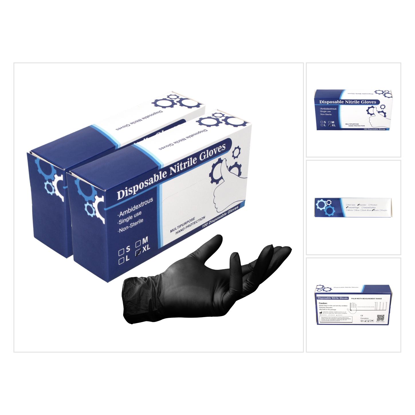 Tool Brothers Nitril Einweg Handschuhe Schwarz / Black 200 Stück Grösse XL / Extra Large - nicht Steril (XL) (20853496)