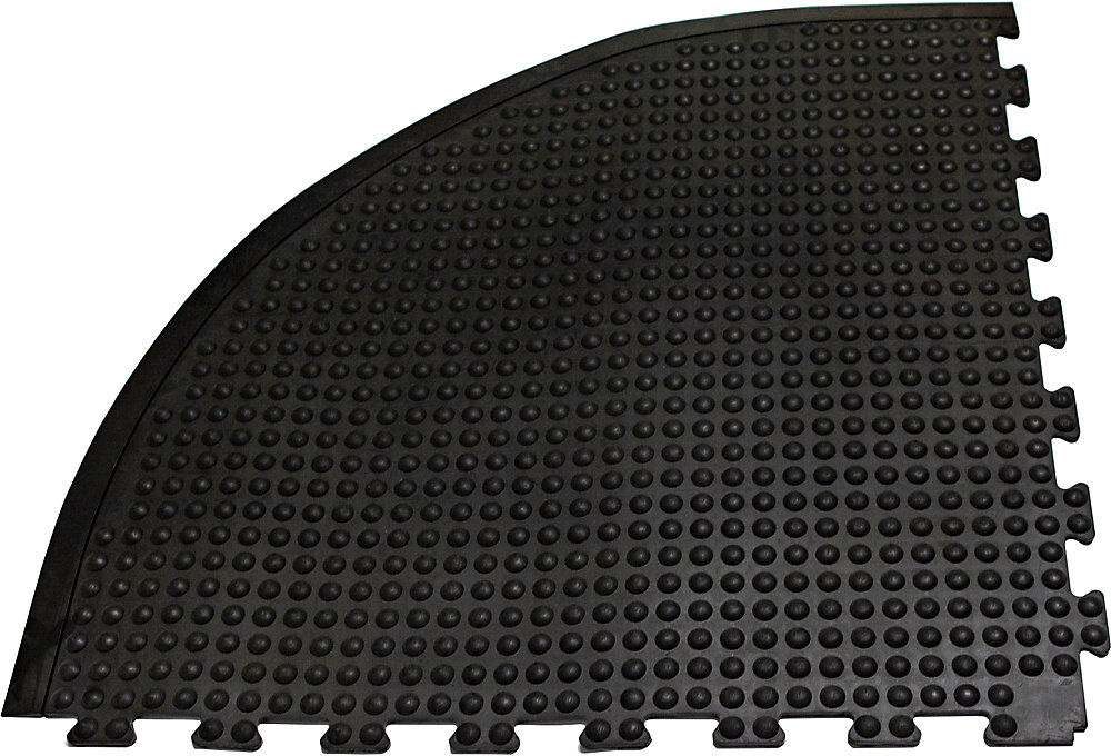 Anti-Ermüdungsmatte YOGA DOME BASIC, schwarz genoppt, Eckelement, LxB 900 x 900 mm Miltex