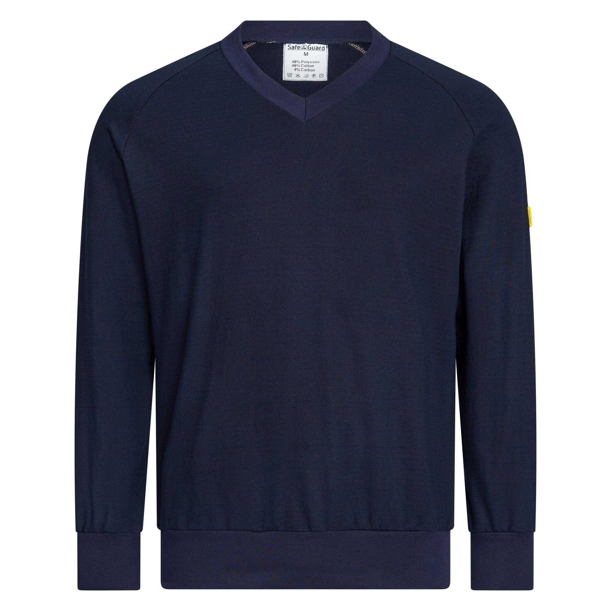 Safeguard ESD-Sweatshirt, V-Ausschnitt, 280g/m², marineblau, 5XL (5XL) (SG-SS-MB-280-L20-5XL)