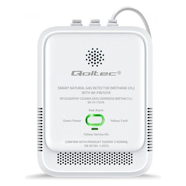 Qoltec Czujnik wycieku gazu ziemnego | detektor CH4 | NG | Tuya | Wi-Fi | alarm 85dB | LED (52651)