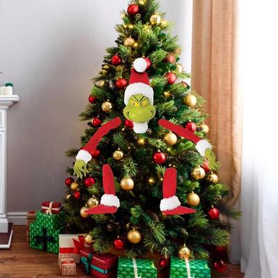 Youfap Market Arms Legs Grinch Tree Topper Holder, Elf Body Tree Decoration For Xmas Arms Legs Grinch Tree Topper Holder, Elf Body Tree Decoration For Xmas