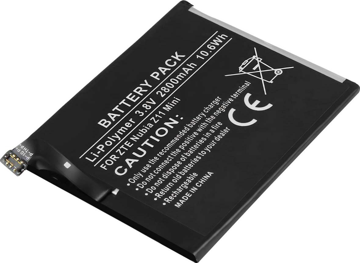 Avizar Accu voor ZTE Nubia Z11 mini, Li-Polymeer, 3,8V, 2800mAh, zwart