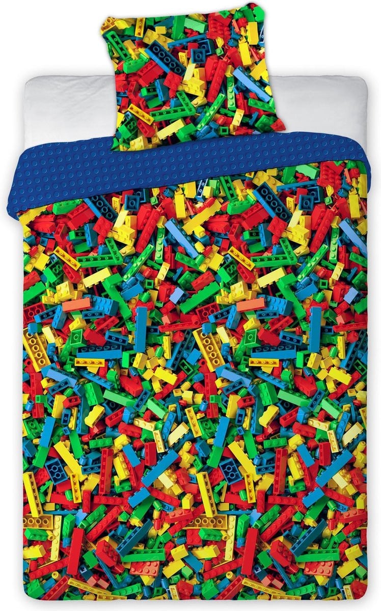 Bricks Dekbedovertrek Colorful Eenpersoons 140 x 200 cm Katoen