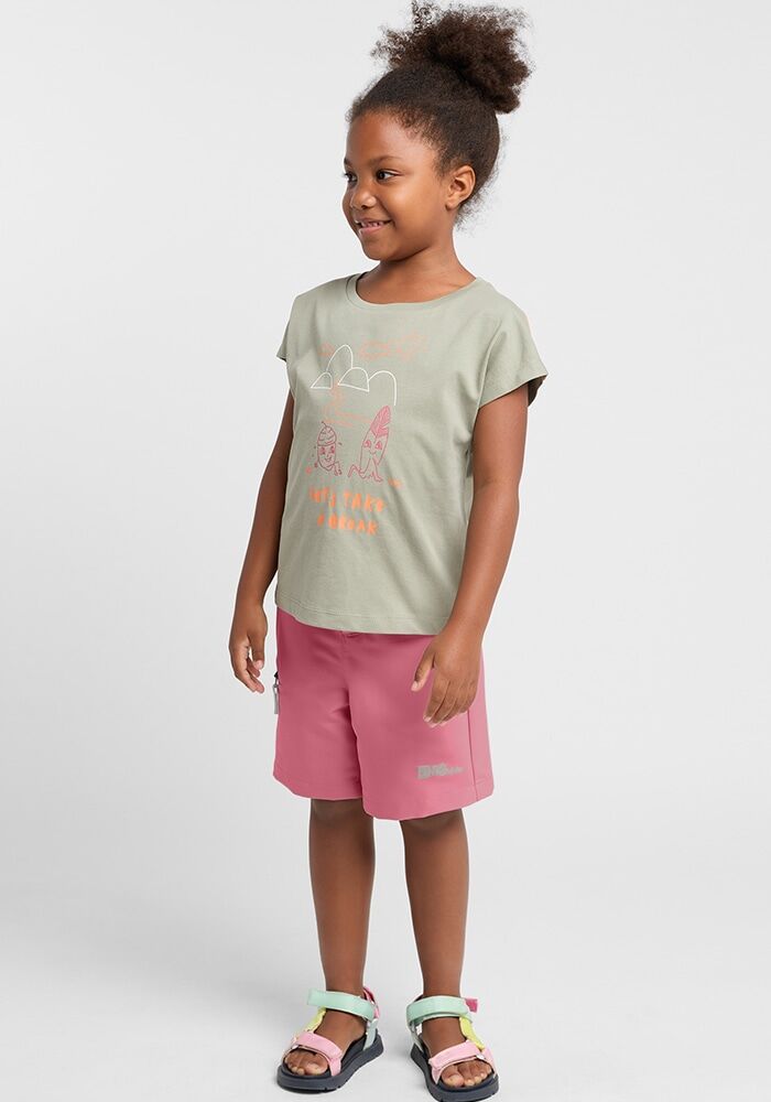 Shorts JACK WOLFSKIN "TURBULENCE SHORTS K", Jungen, Gr. 164, Normalgrössen, pink (soft, pink), OBERSTOFF: 100% POLYESTER Futter: 100% POLYESTER, Hosen Shorts soft, pink 164, Normalgrössen