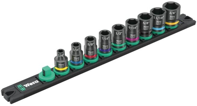 Barre magnétique pour douilles Wera B Impaktor Imperial 1, 9 pièces (05005452001)