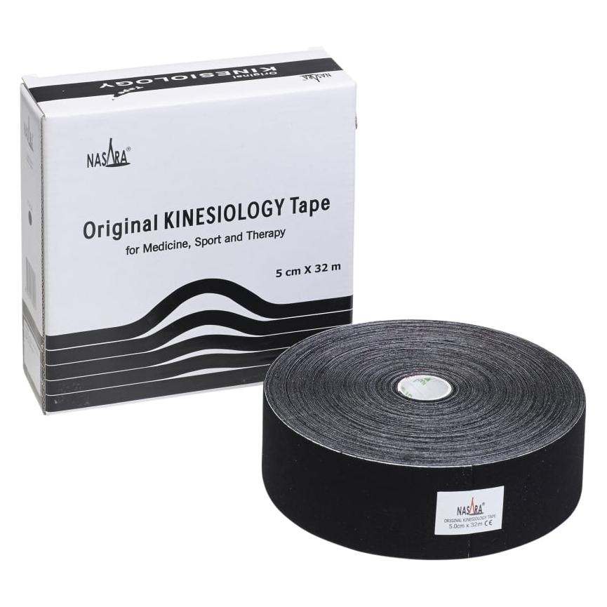 Nasara Kinesiologie Tape 32 m, Schwarz (KT5G)