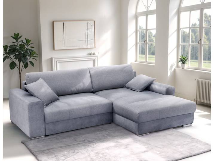 Ecksofa EXXPO - SOFA FASHION Larnaca, inkl. Bettfunktion & Bettkasten, bequem, Breite 269cm , grau, B:269cm H:90cm T:177cm, Sofas, Ecksofa, mit extrabreiten Rückenkissen und 2 Zierkissen