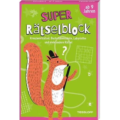 Super Rätselblock ab 9 Jahren.Kreuzworträtsel, Buchstabensalate, Labyrinthe und viele andere Rätsel, Taschenbuch von Stefan Heine, Tessloff Verlag