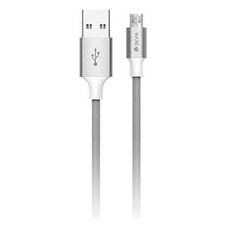 Devia Pheez Series Cable for Micro USB (5V 2.4A, 2M) pilkas (2 m, USB 3.2 Gen 1) (120EC1440001)