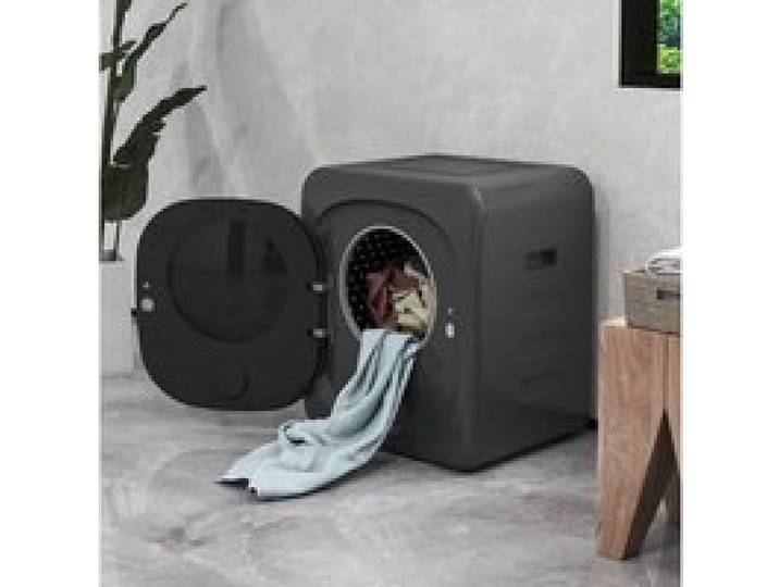 Mini sèche-linge à évacuation 4 kg 6 programmes LED tactile 800 W gris en acier inoxydable