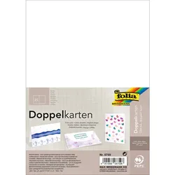 Folia 8759 Briefkarte - A6 hoch, 190 g/qm, weiß, doppelt, 25 Stück
