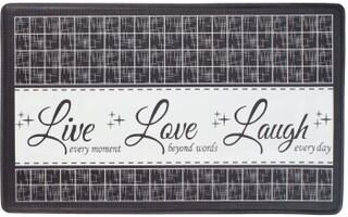 Anti Fatigue Mat Live Love Laugh by Achim Home Décor in Charcoal (Size 18 X 30)