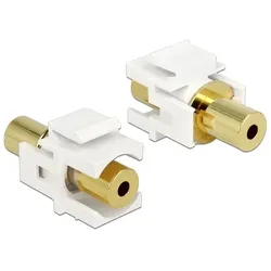 Delock Keystone Modul Klinkenbuchse 3,5 mm 4 Pin > Klinkenbuchse 3,5 mm 4 Pin vergoldet weiß