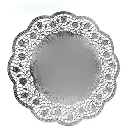 Deko-Tortenspitze (PAP/ALU) rund silber Ø36cm
