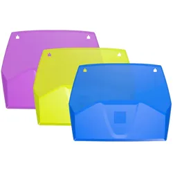 Exacompta 611808SETD Set mit 3 Wandprospekthaltern, horizontal, 1 Fach, je 72x382x289 mm, Crystal Farben sortiert