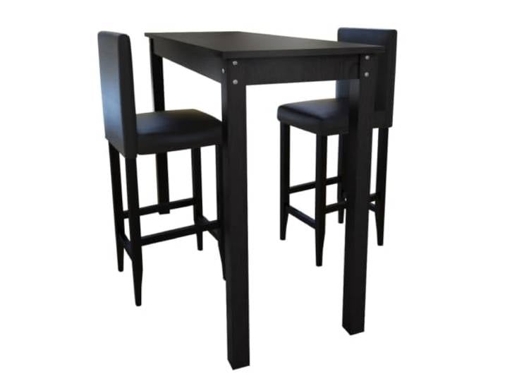 Helloshop26 Barhocker mit hohem Tisch, Schwarz, 2 Stück 1202005