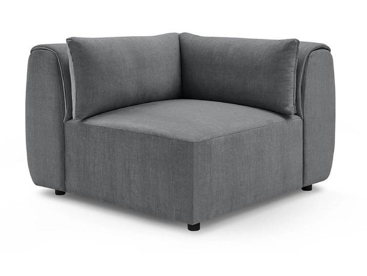 Ecke für modulare Sofas BOBOCHIC JEANNE Samt dunkelgrau