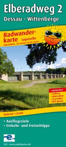 Publicpress - Radwanderkarte Elberadweg 2 Dessau-Wittenberge: Mit Ausflugszielen, Einkehr- & Freizeittipps, reissfest, wetterfest, abwischbar, GPS-genau. 1:50000: ... beschriftbar und wieder abwischbar - Preis vom 06.10.2026 07:26:00 h