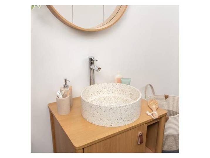 MOB-IN Vasque à poser ronde en terrazzo 36cm