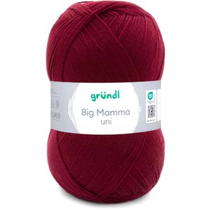 Gründl Häkelgarn 2611-138 Big Mamma uni, kirschrot, 400 g / 1040 m, Nadelstärke 3.5-4.5, 100% Polyacryl