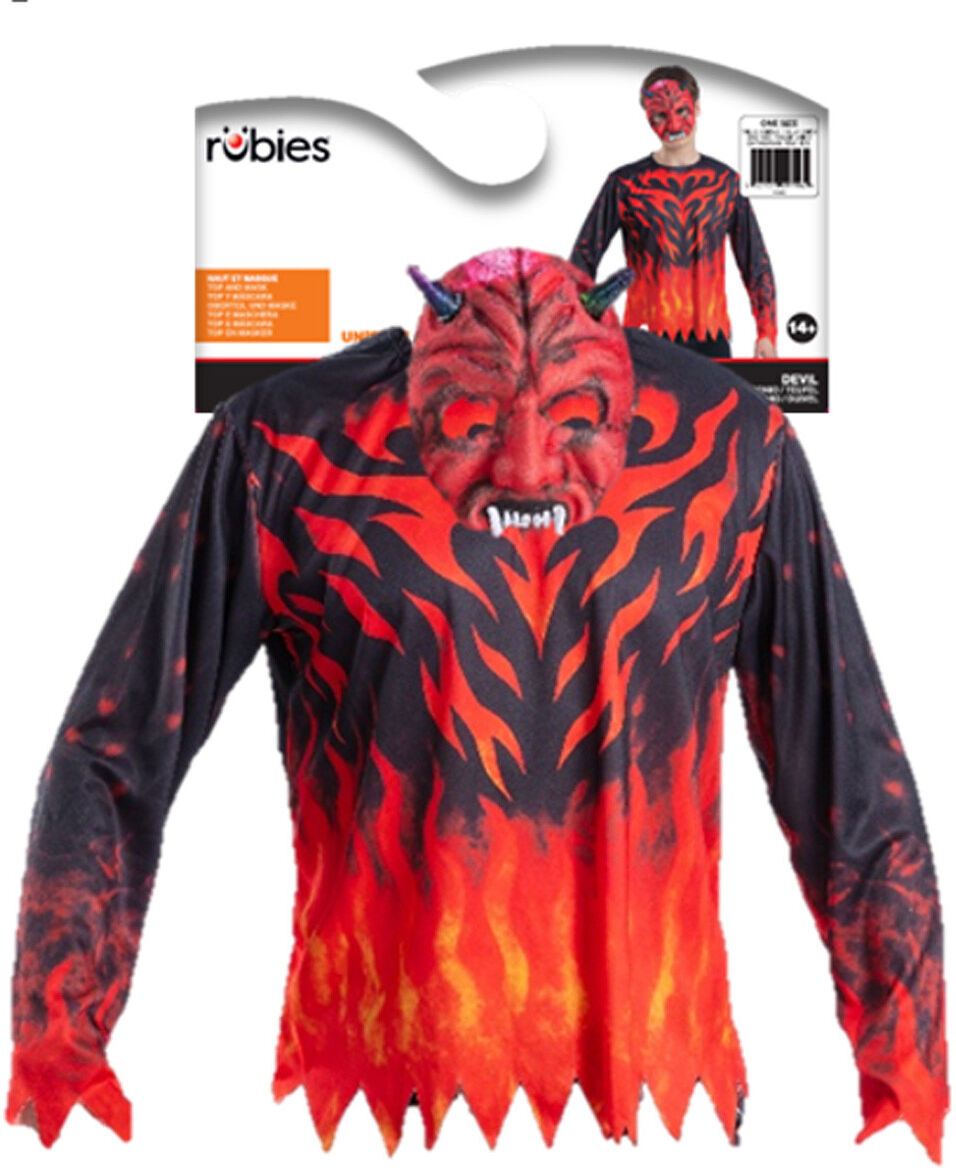 Déguisement Top + Masque adulte M/L Diable - Rubies