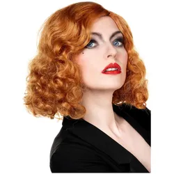 Metamorph Kurze Lockenperücke orangerot