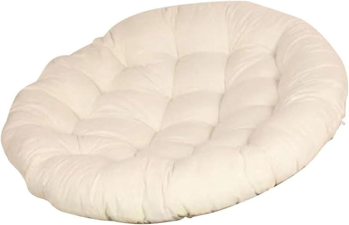 Wit Hangstoelkussen met rond gatdesign voor tuinstoelen - 60 x 60 cm