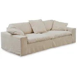 KAWOLA Sofa NETTA 3-Sitzer Bezug abziehbar Cord cremeweiß
