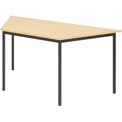bümö Trapez-Tisch, Multifunktionstisch 160 x 69 cm in Ahorn/Schwarz - Besprechungstisch, Konferenztisch, Meetingtisch, Mehrzwecktisch, Pausentisch