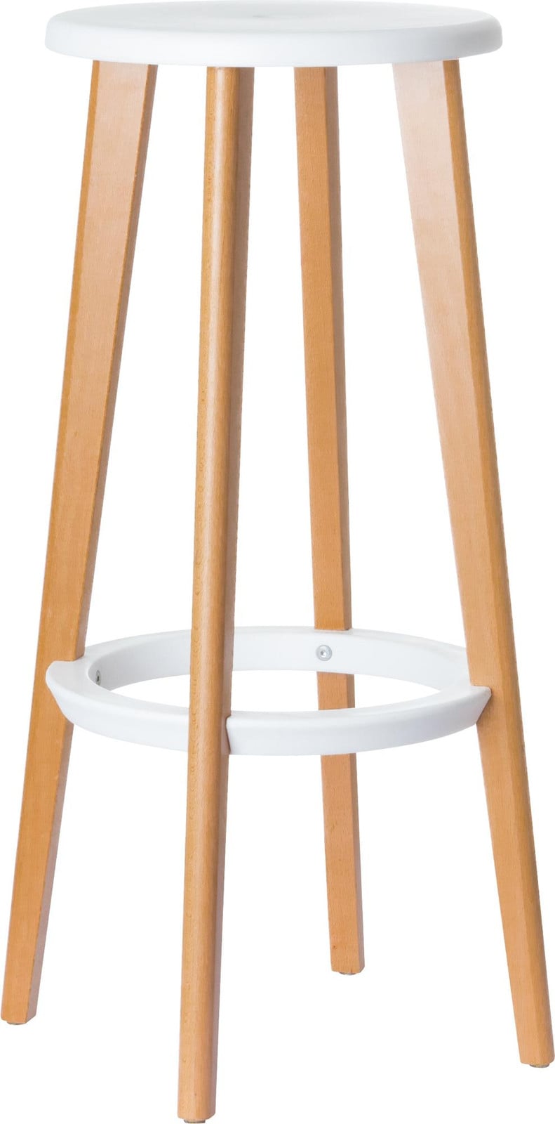 Paperflow Woody Barhocker 2er set wit met houten frame